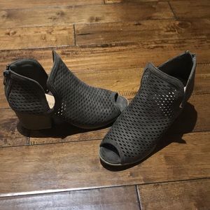 Open toe perforated booties